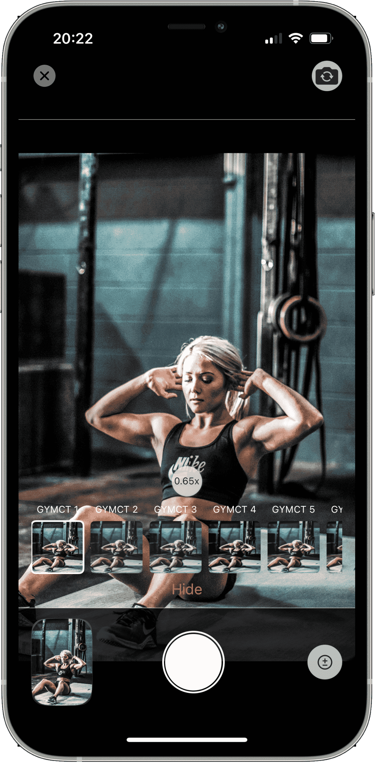 gym filters camera