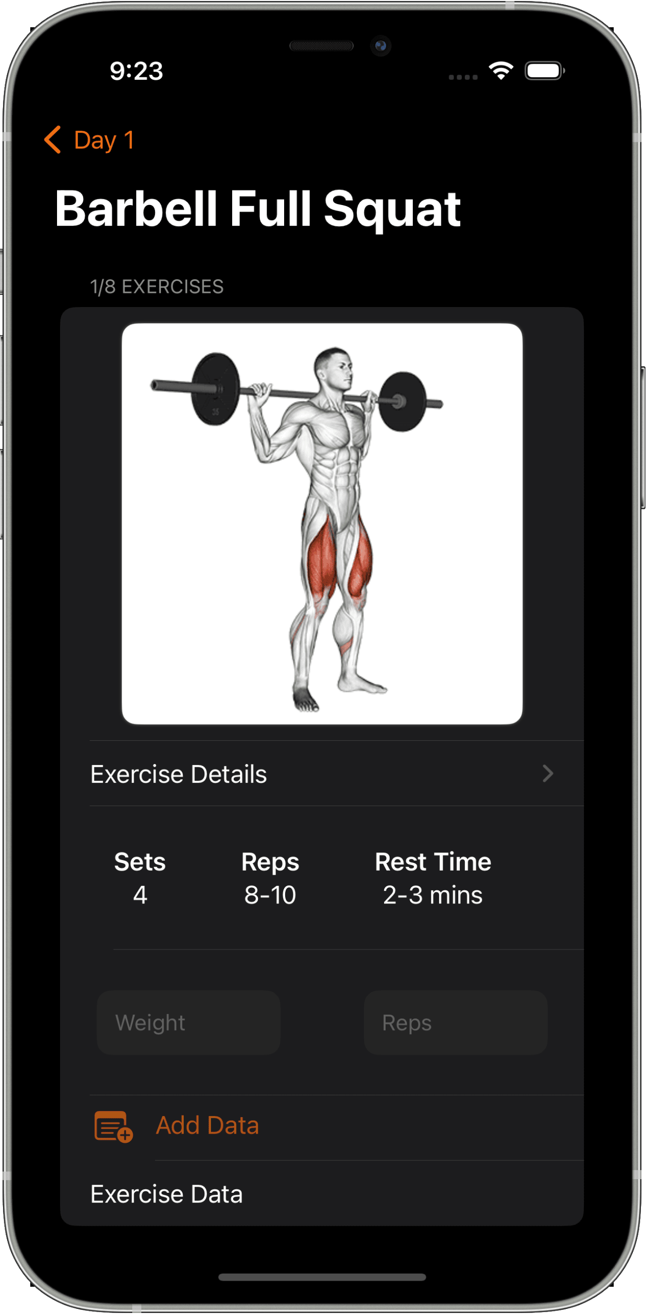 exercise screen