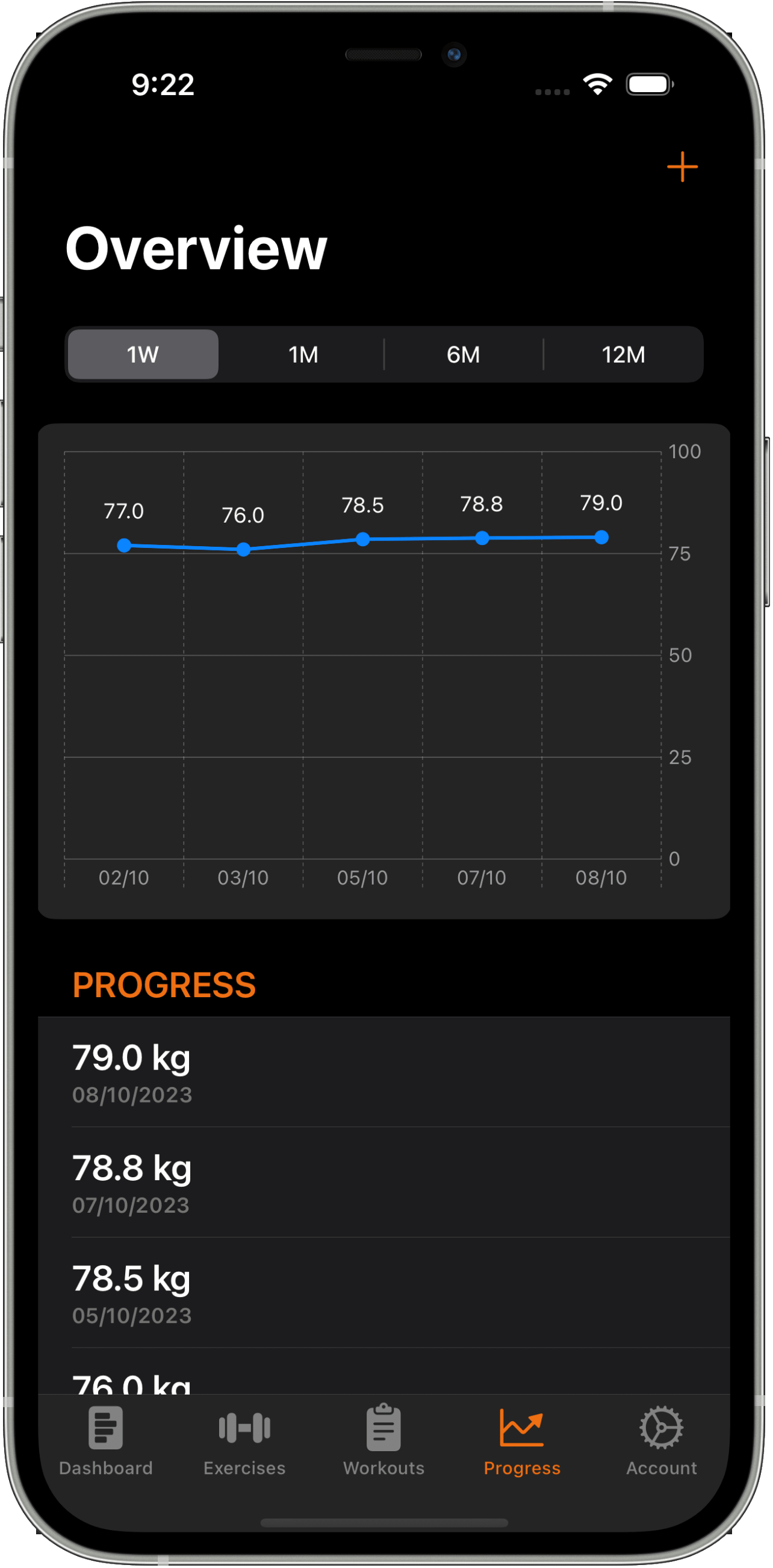 track weight overview iphone